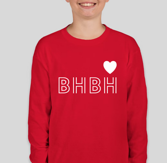 Red BHBH Kid's Long Sleeve T-Shirt